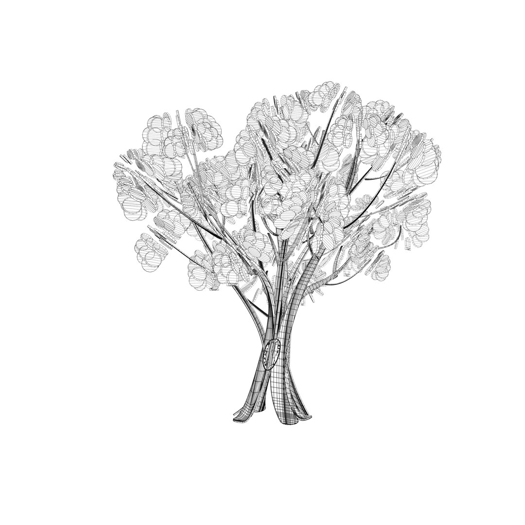 3D A Set Of 9 Stylised Tree Representation Of A Medium Sized Broadleaf ...