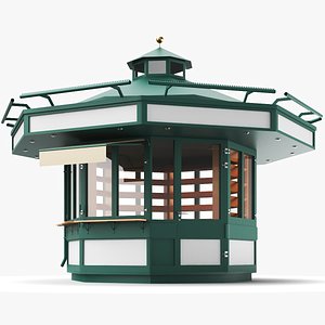 Detailed Kiosk Green 3D