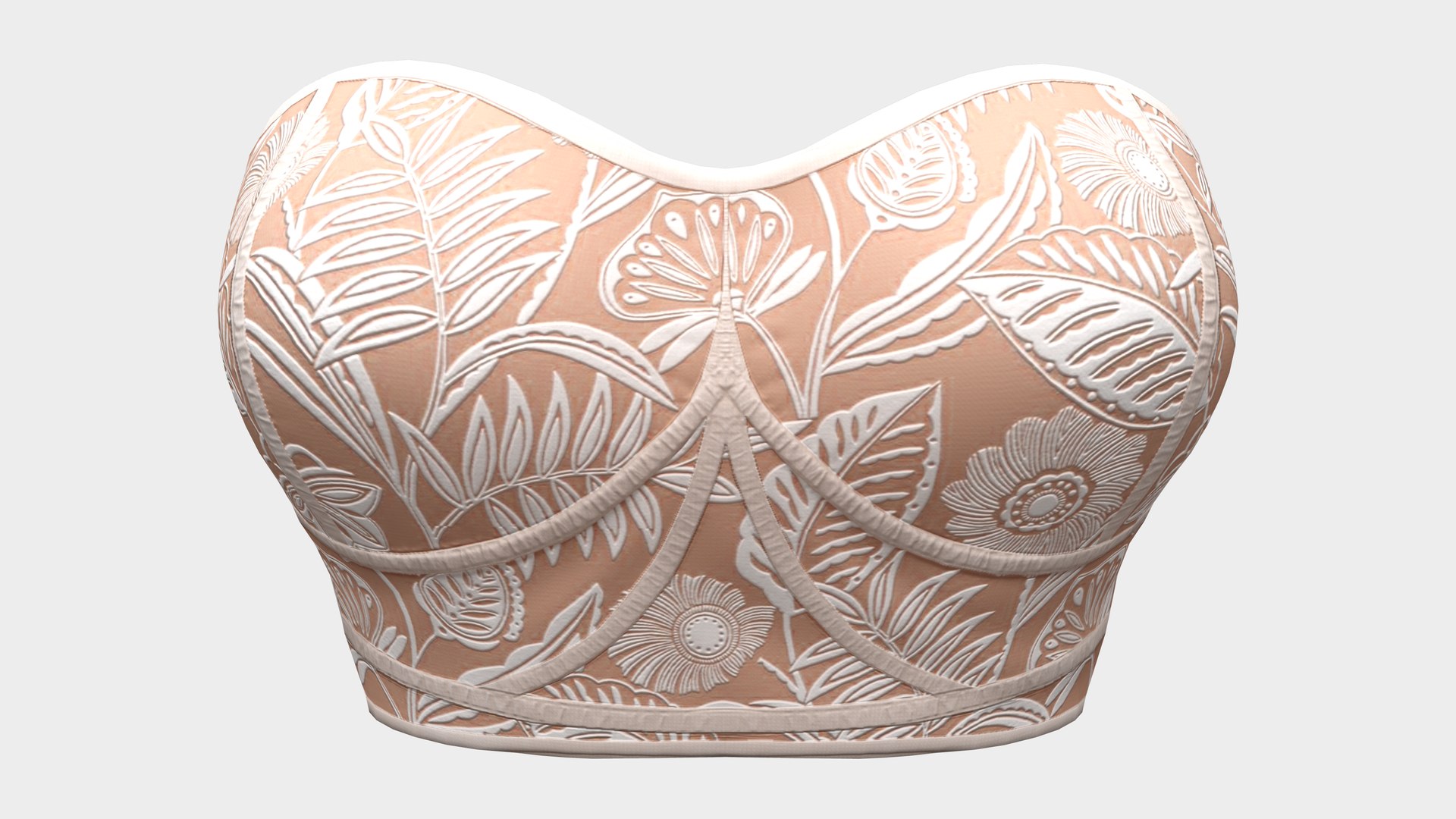 3D Strapless Top With Lace Texture Effects - TurboSquid 1993518