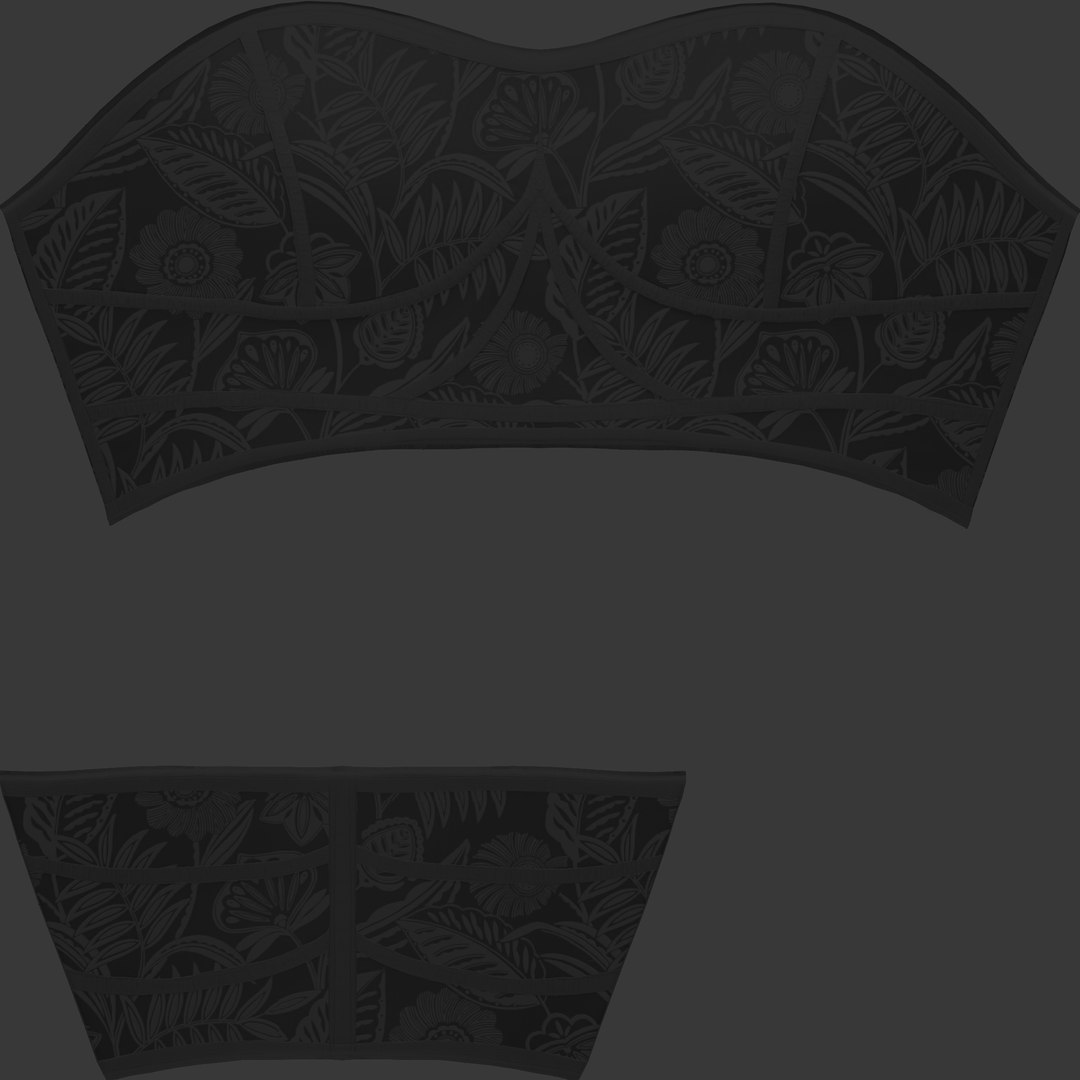3D Strapless Top With Lace Texture Effects - TurboSquid 1993518