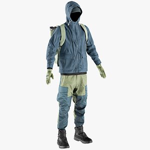 Men's Pants with Pullover Jacket, Boots, Backpack, Hat and Gloves  11