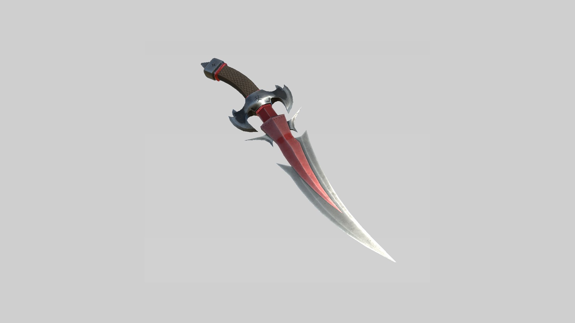 3D Medieval Dagger 06 Dark Red - Fantasy Character Weapon Model ...