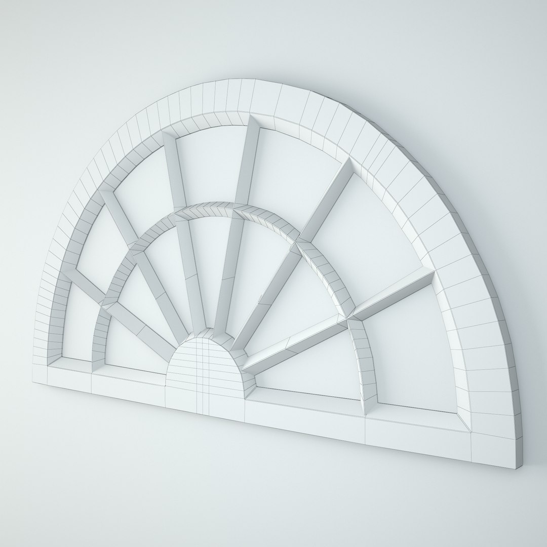 3D Antique Blue Window Arch Mirror Model - TurboSquid 2271835