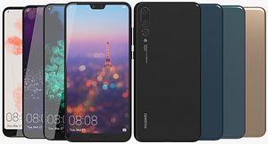 realistic huawei p20 pro 3D model