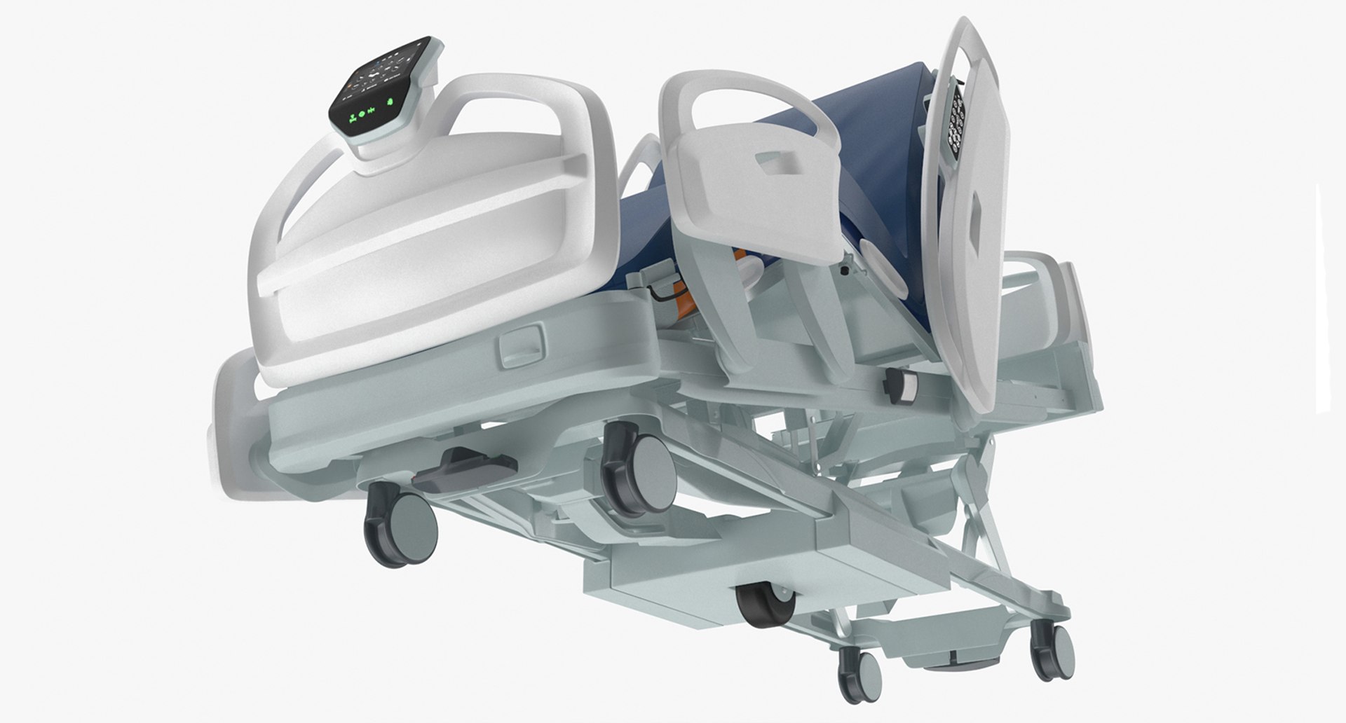 Smart Hospital Bed Rigged for Cinema 4D(1) 3D model preview
