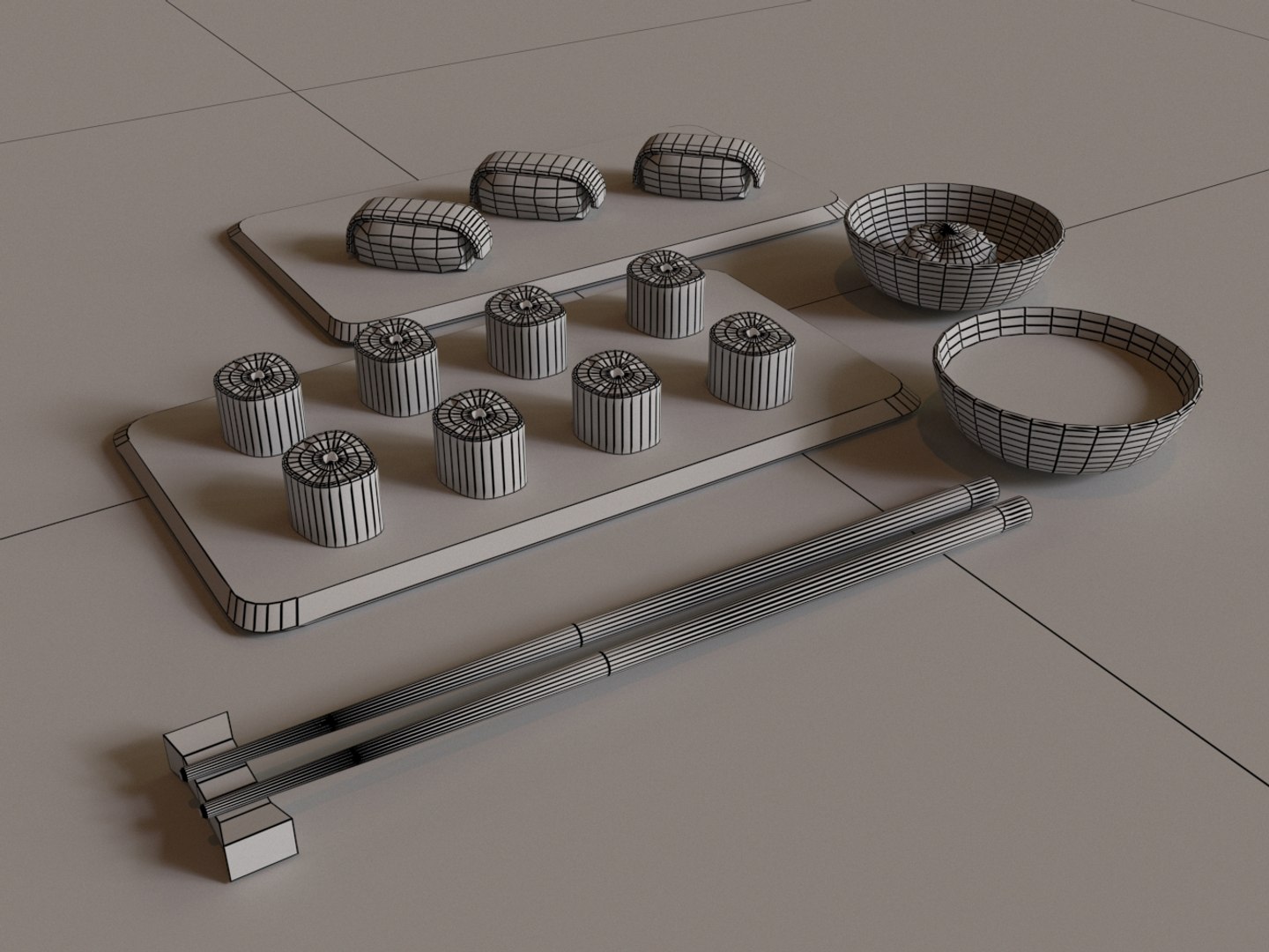 3D - sushi set https://p.turbosquid.com/ts-thumb/pI/tkXN5B/Y11c8tkR/render_wireframe/jpg/1579390357/1920x1080/fit_q87/1f0752893f849bc55ba7713c19e537bd6d71b665/render_wireframe.jpg