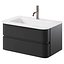Ovale Vanity Unit With 2 Drawers And Bathroom Cabinet
