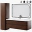 Ovale Vanity Unit With 2 Drawers And Bathroom Cabinet