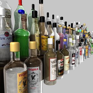 3d model spirit bottles