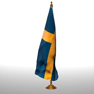 3D SWEDEN  table flag t model