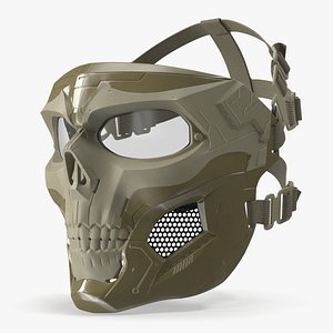 3D Mask Tactical Skull Khaki