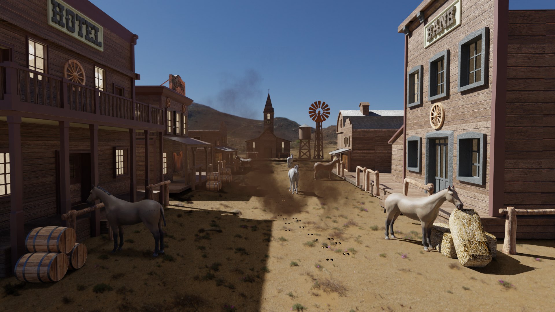 3D model western cowboy village in kit Low-poly 3D model - TurboSquid ...