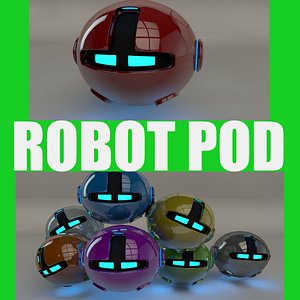robotic pod red 3d 3ds