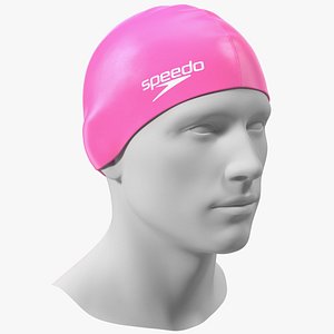 Speedo Pink Swim Cap on Mannequin
