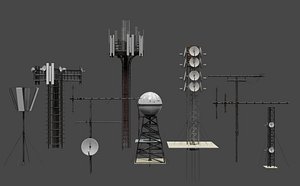 3D Rooftop Structures Low Poly model