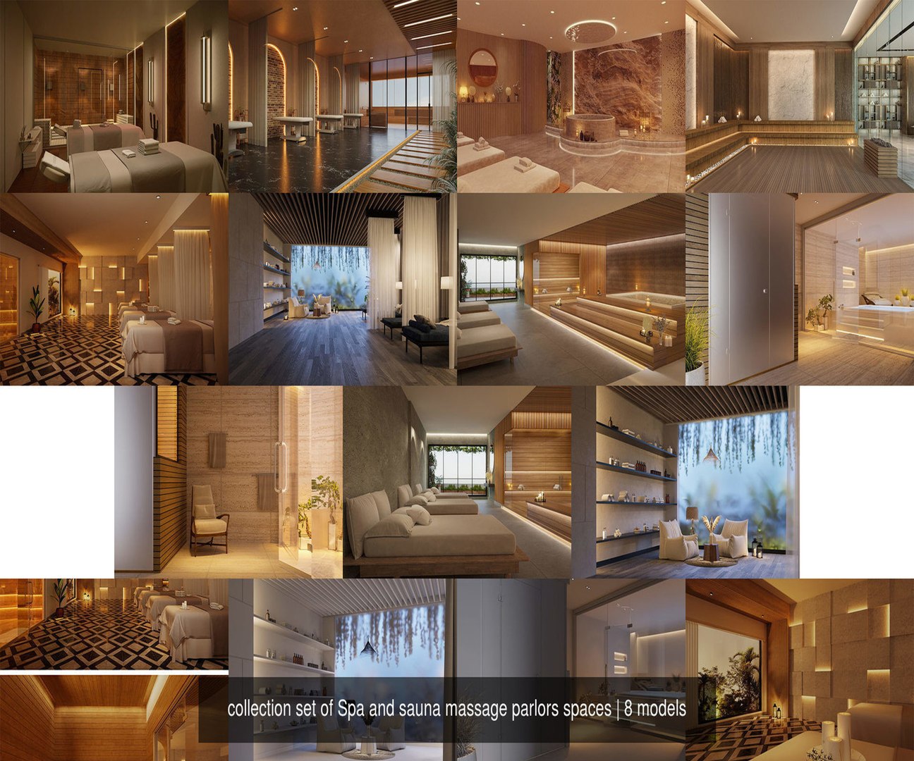 3D Collection Set Of Sauna And Spa Massage Parlors - TurboSquid 2272430