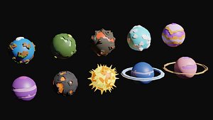 Toy planets Free 3D model