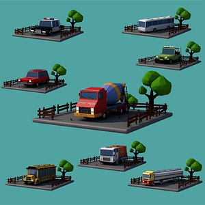 Lowpoly Vehicles Pack - Subdivision-Game-Ready Low-poly 3D model 3D