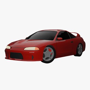 3D Stylized Lowpoly Mitsubishi Eclipse - Game Ready model