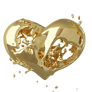 3d model liquid shaped heart food