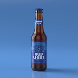 3D budweiser light beer bottle