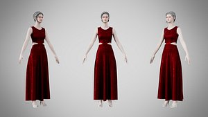 Dress 31 Burgundy Velvet With Design
