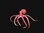 Octopus Low Poly Model Rigged Animated
