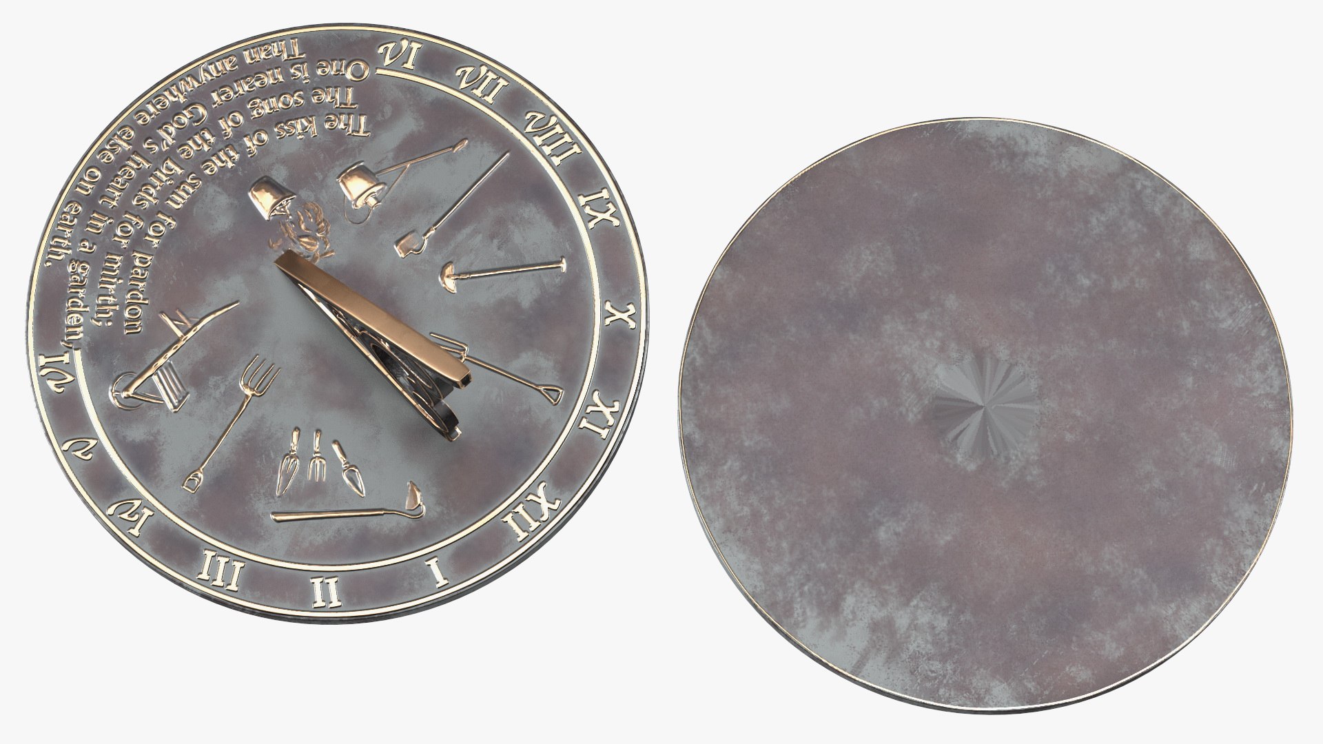 Solid Brass Horizontal Sundial 3D Model - TurboSquid 1689559