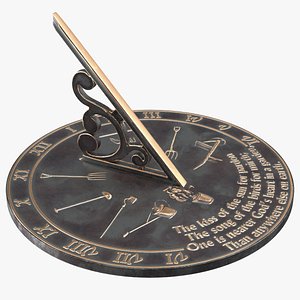 solid brass horizontal sundial 3D model