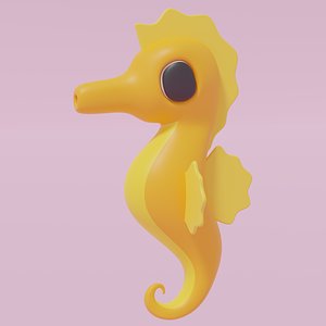 Cartoon Seahorse 3D model