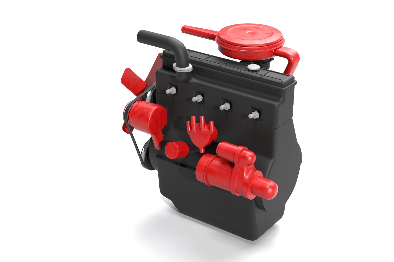 3D Model Old Straight Engine Inline Engine - TurboSquid 2301126