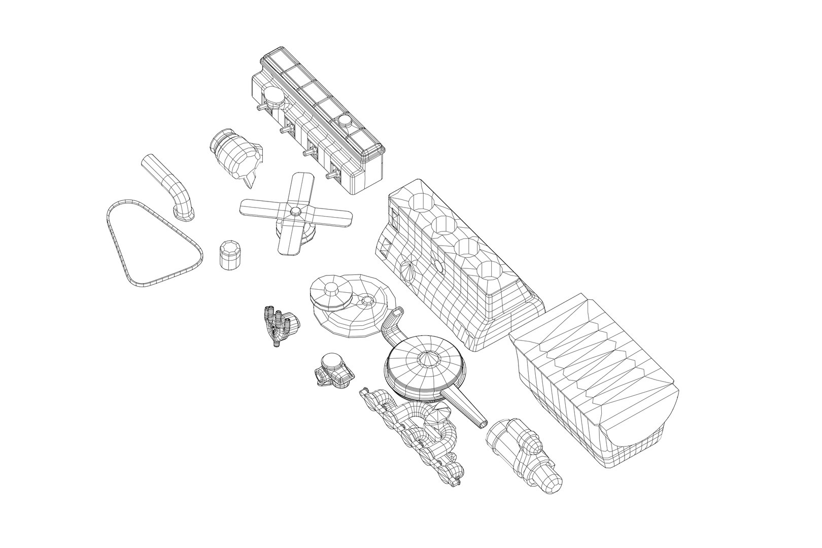 3D Model Old Straight Engine Inline Engine - TurboSquid 2301126