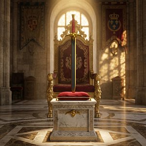 Fantasy Longsword Crownfang Blade - 4 Skins PBR Game Ready 3D model