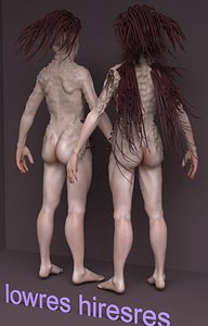 3D female werewolf hedgehog model