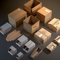 Cardboard Boxes - Game ready props