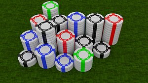 3D Poker Chip Stack model