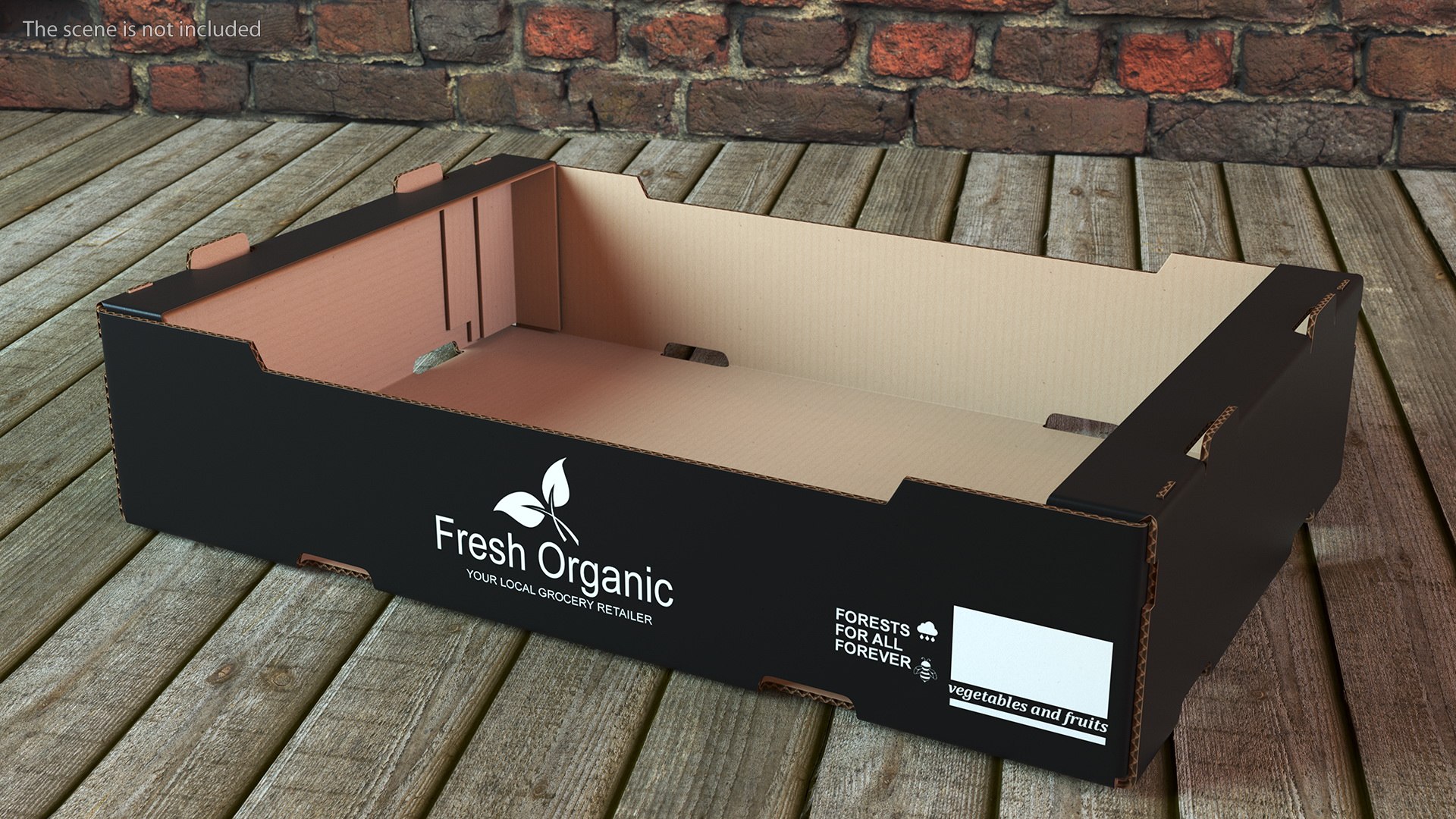 Stackable Corrugated Cardboard Fruit Tray Black 3D Model TurboSquid