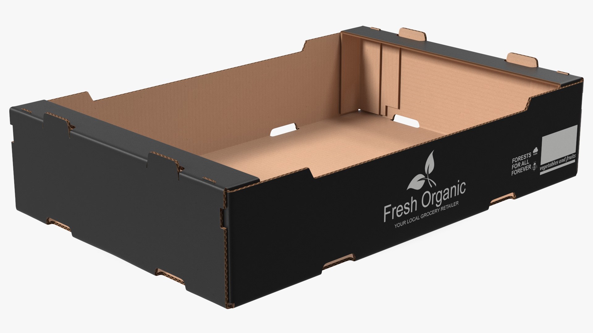 Stackable Corrugated Cardboard Fruit Tray Black 3D model TurboSquid