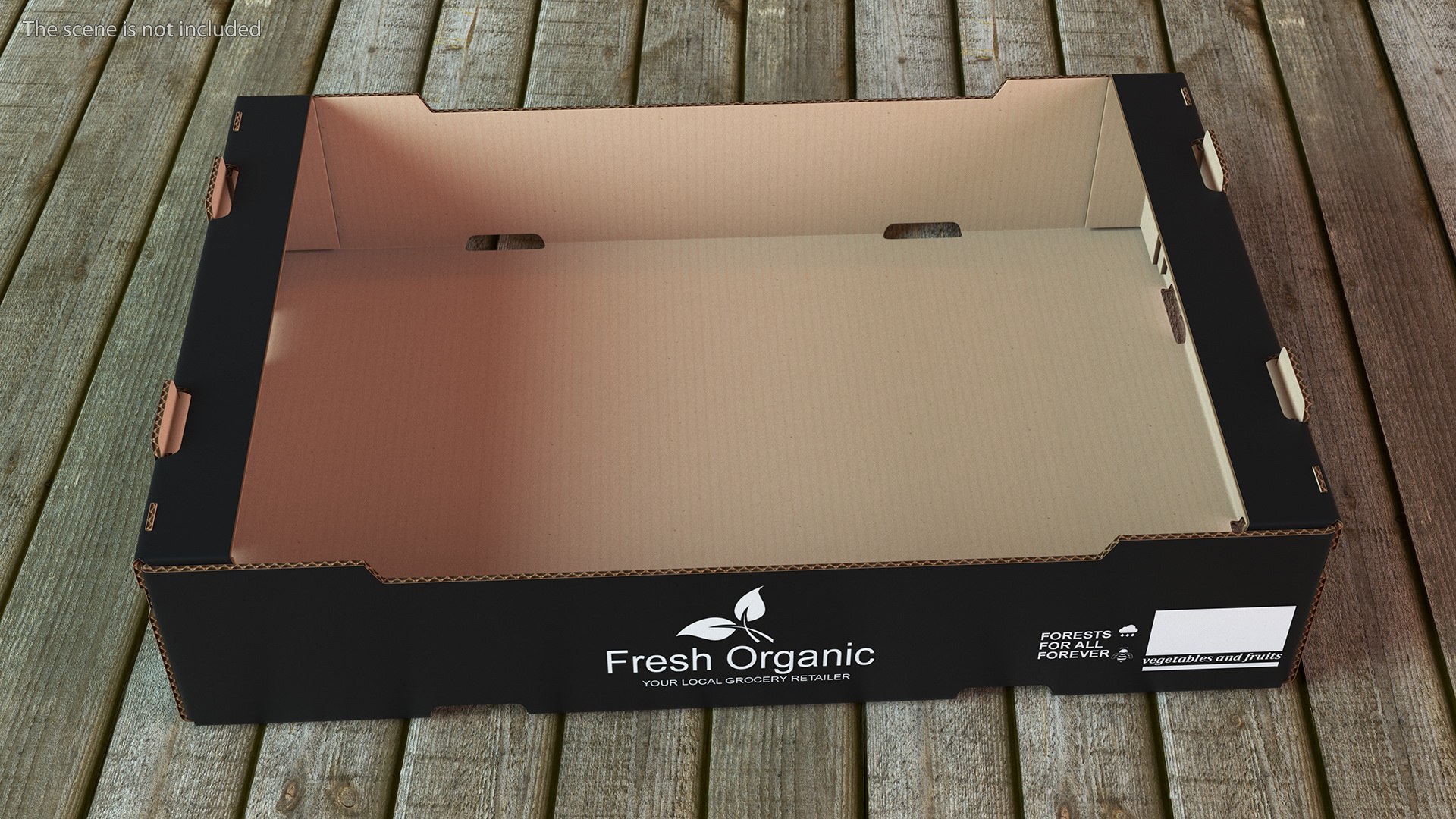 Stackable Corrugated Cardboard Fruit Tray Black 3D Model TurboSquid