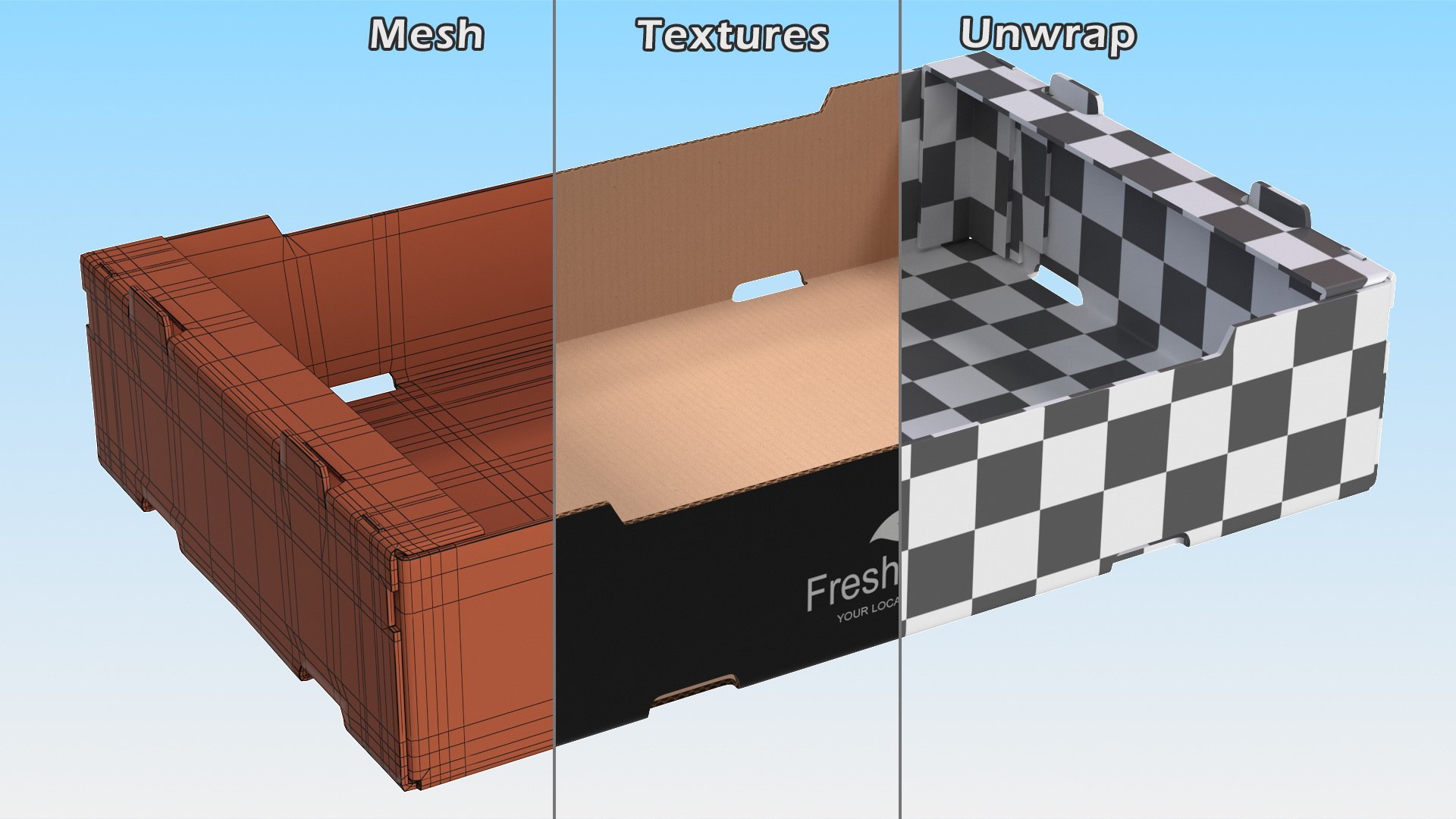 Stackable Corrugated Cardboard Fruit Tray Black 3D model https://p.turbosquid.com/ts-thumb/pJ/u1OqMr/v0/stackablecorrugatedcardboardfruittrayblack3dmodel014/jpg/1631859215/1920x1080/fit_q87/eb724850303d90a1ccaf9a6f5c2dd890c6367ee9/stackablecorrugatedcardboardfruittrayblack3dmodel014.jpg