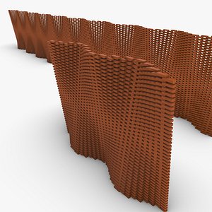 Wavy Sine Parametric Brick Wall V1 3D model