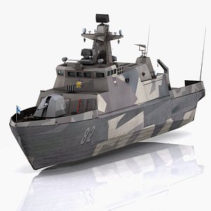 missile boat hamina 3d model