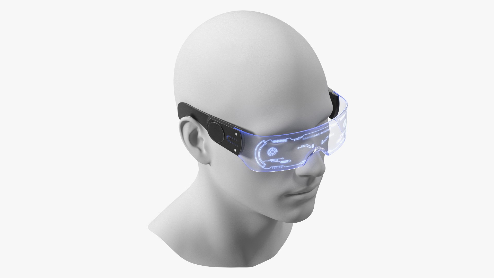 Party Cyberpunk Shades Blue 3D model preview