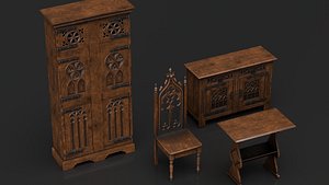 3D Gothic furniture