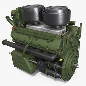3D Maybach HL230 V12 Tank Engine