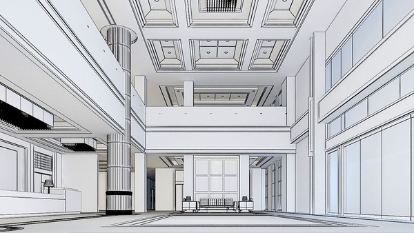 3D model hall interior - TurboSquid 1697492