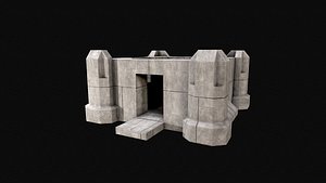 3D Military Concrete Bunker Base 7
