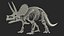3D triceratops skeleton fossil rigged