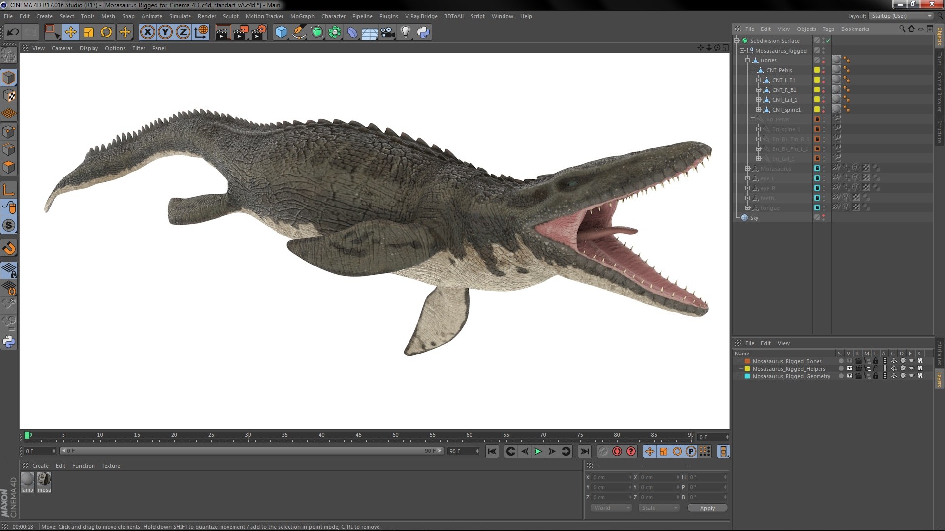 3D Mosasaurus Rigged for Cinema 4D model - TurboSquid 1942087