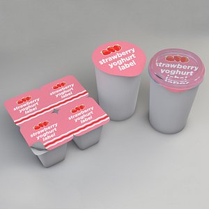 yoghurt pots 3d 3ds